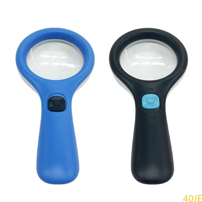 

40JE 10x Magnifier with 3 LED Light Ergonomic Handle for Reading and Exploration