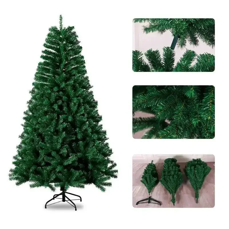 

120/150/180/210CM PVC Living Room Decoration Large Encryption Artificial Green Tree Christmas Party Hotel Scene Outdoor Decor