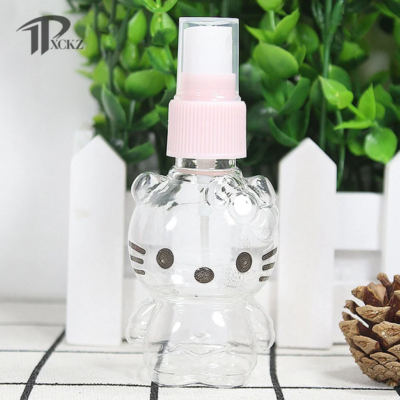 Sanrio Hello Kitty Portable 50ml Refillable Bottles KT Cat Transparent Plastic Perfume Atomizer Mini Empty Spray Bottle Travel