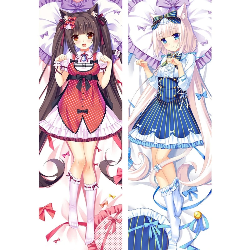 

Newly Design Anime Game Nekopara Chocola Vanilla Pillow Cover Case Decorative Pillowcases Throw Otaku Dakimakura case