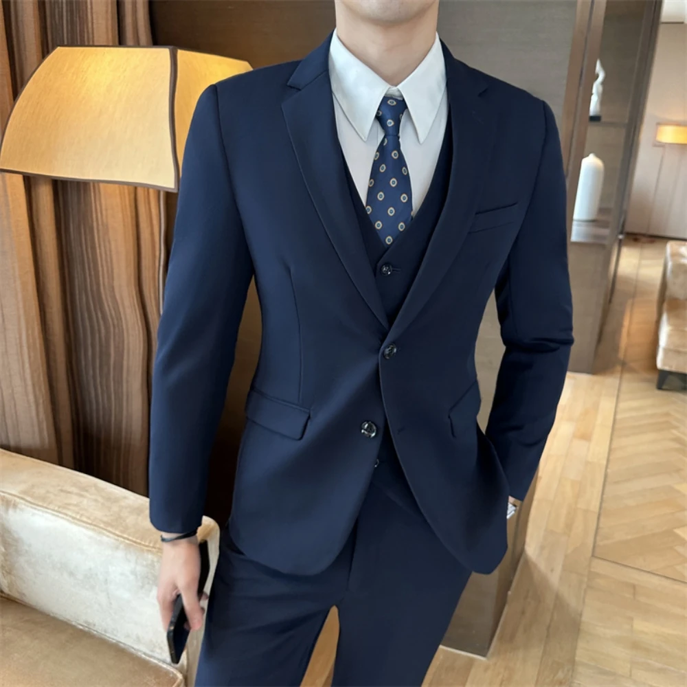 Slim 2026 In Stock Single Breasted Jacket Classy Men's Suit Celebrity Groom Wear One Piece 2 Colors Tuxedo Formal Occasions