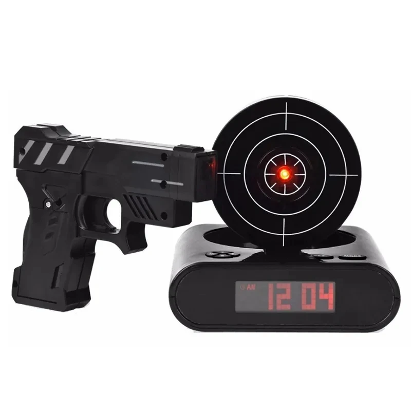 Internet Celebrity Creative Shooting Target Alarm Clock, Lazy Toy Wake-Up Alarm Clock