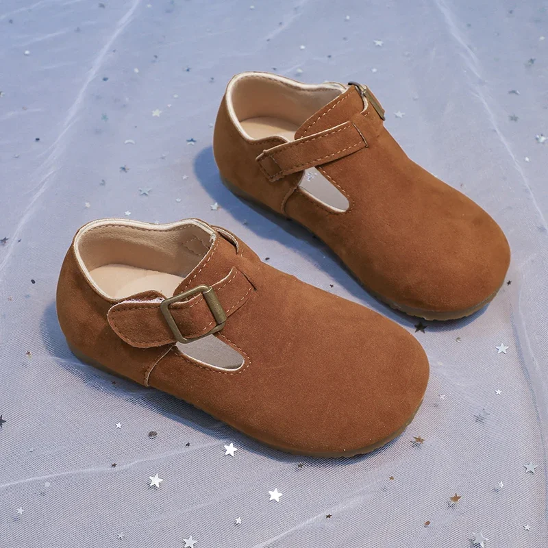 2024 Children Leather Shoes for Girls Autumn New Fashion Korean Style Soft Bottom Anti-slippery Versatile Outside Wear Flats