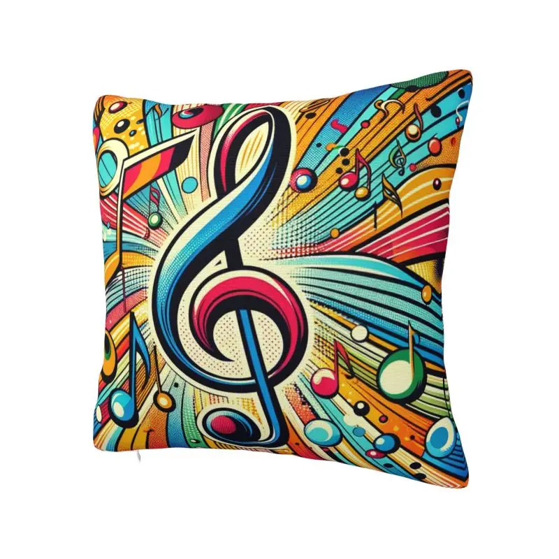 Music Musical Note Throw Pillow Case 40*40cm for Living Room Cushion Cover Soft Polyester Pillowcase Double-sided Printing