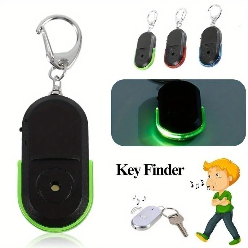 Image of 3 Stück Anti-Lost Alarm Key Finder Locator Schlüsselanhänger für Männer, Whistle Sound LED Licht Schlüsselanhänger