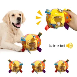 Plush Dog Ball Toys with Bells, Funny Interactive Chew Toy for Small and Large Dogs, Plaything Pets Supplies