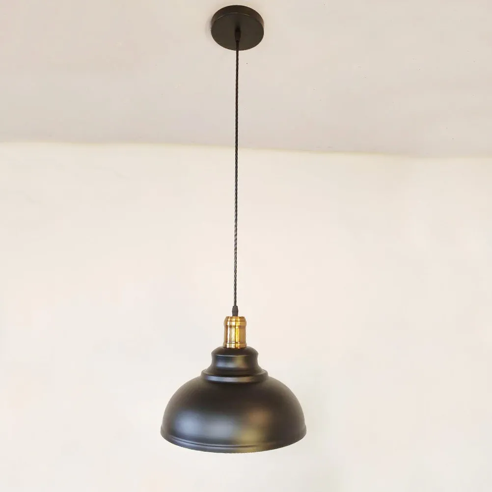 

29Cm Black Retro Iron Pendant Light Fixture Cover Industrial Style for Dining Room Hotel Cafe Loft Ambient Lighting