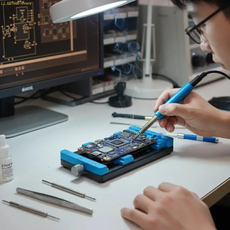 

W3JE Ergonomic Sliding Lock Phone Motherboards Fixture Heat Resistant Double Bearing