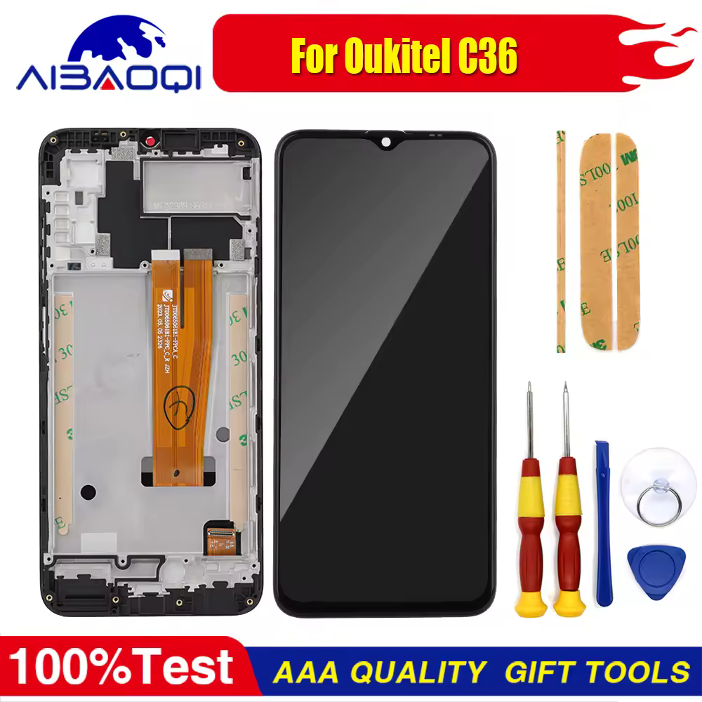 XUNQIYI Per Oukitel C36 Nuovo Display LCD Touch Screen Originale Con Telaio Coperchio Della Batteria Parti di Ricambio Perfette