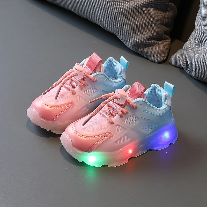 Children Led Glowing Casual Shoes for Boys Mesh Breathable Light Up Sneakers Girls Shoes Kids Luminous Sport Running Shoes Tenis