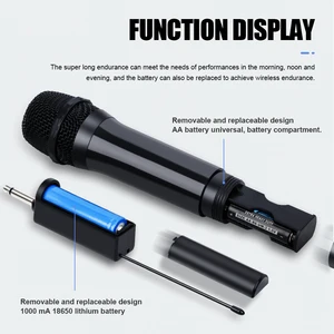 Wireless dynamic microphone with rechargeable receiver, hand microphone, karaoke mic, wedding party, church club 10 Main Sales Microphone Dinamic - №7
