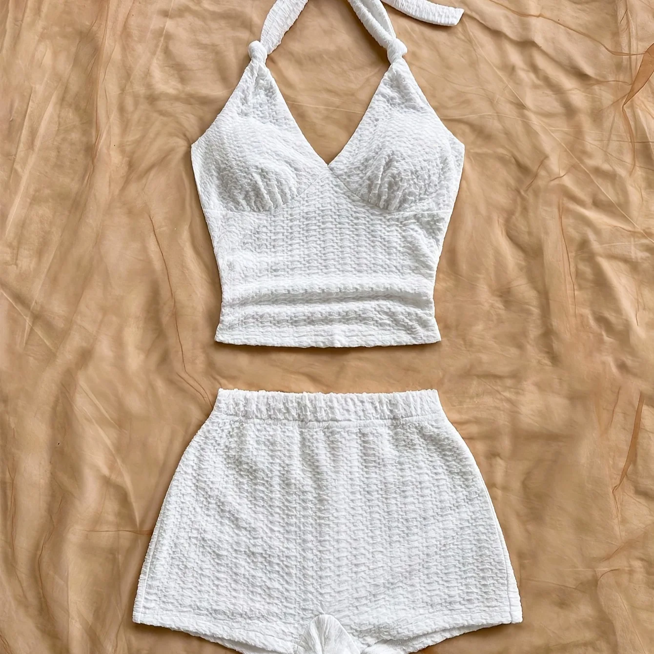

Summer New Style Women's Backless V-Neck Sleeveless Dress Hanging Neck Line Casual Sportswear Set Private Label Four Seasons