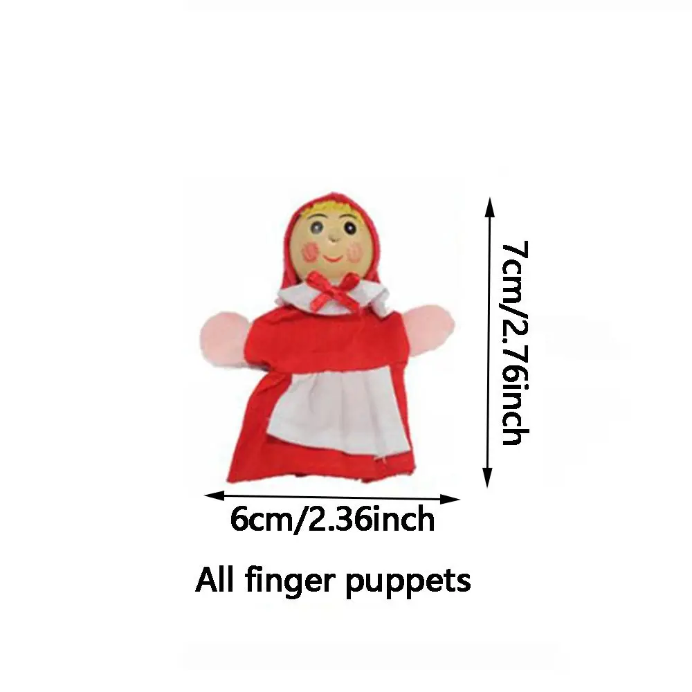 Mini fantoches de dedo de mão dos desenhos animados animais contos de fadas bonecas de pelúcia conjunto pano material fantoches animais para 3 pces/4 pces/6 pces