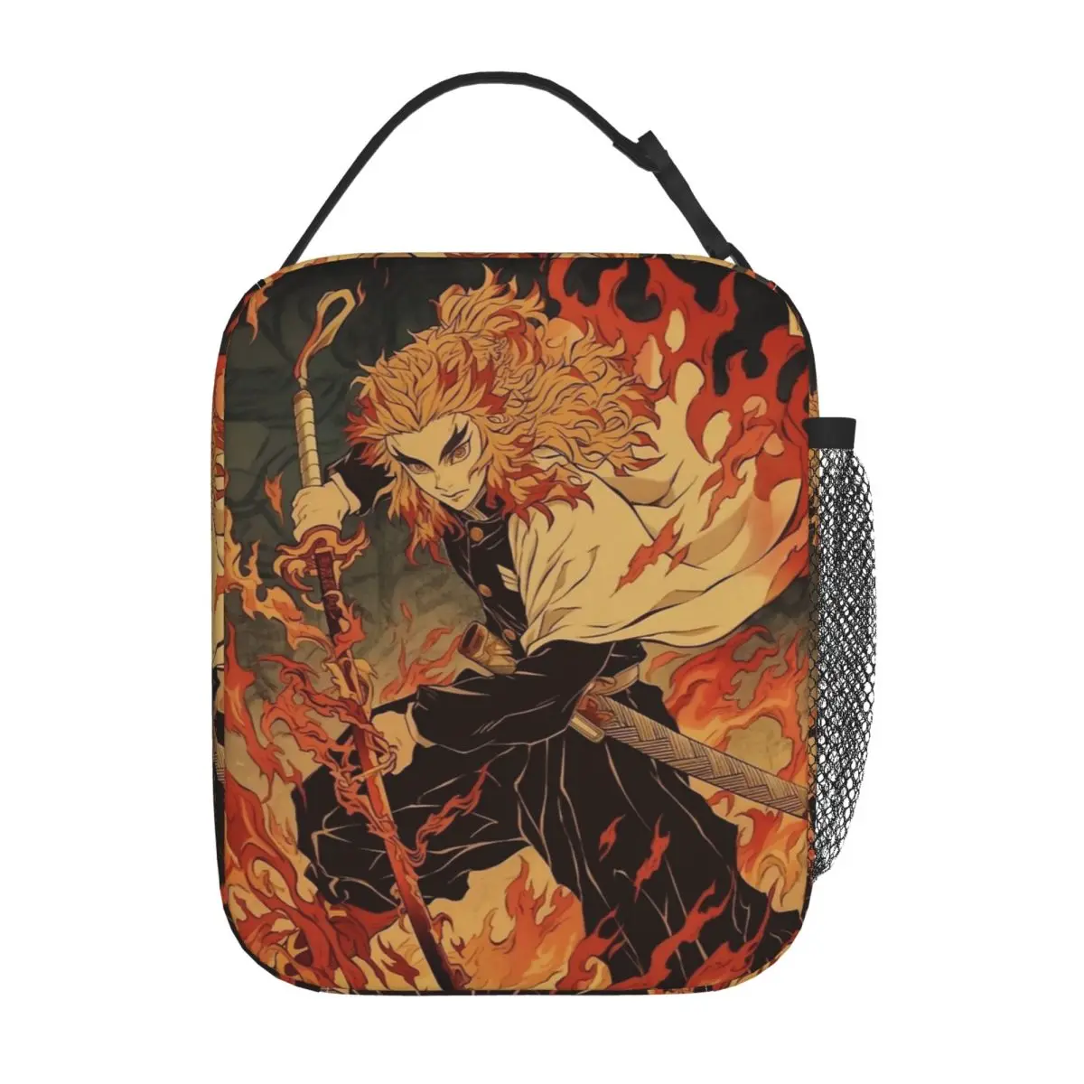 

Traditional Flame Demons Slayers Insulated Lunch Bags High Capacity Lunch Container Cooler Bag Tote Lunch Box Food Bag