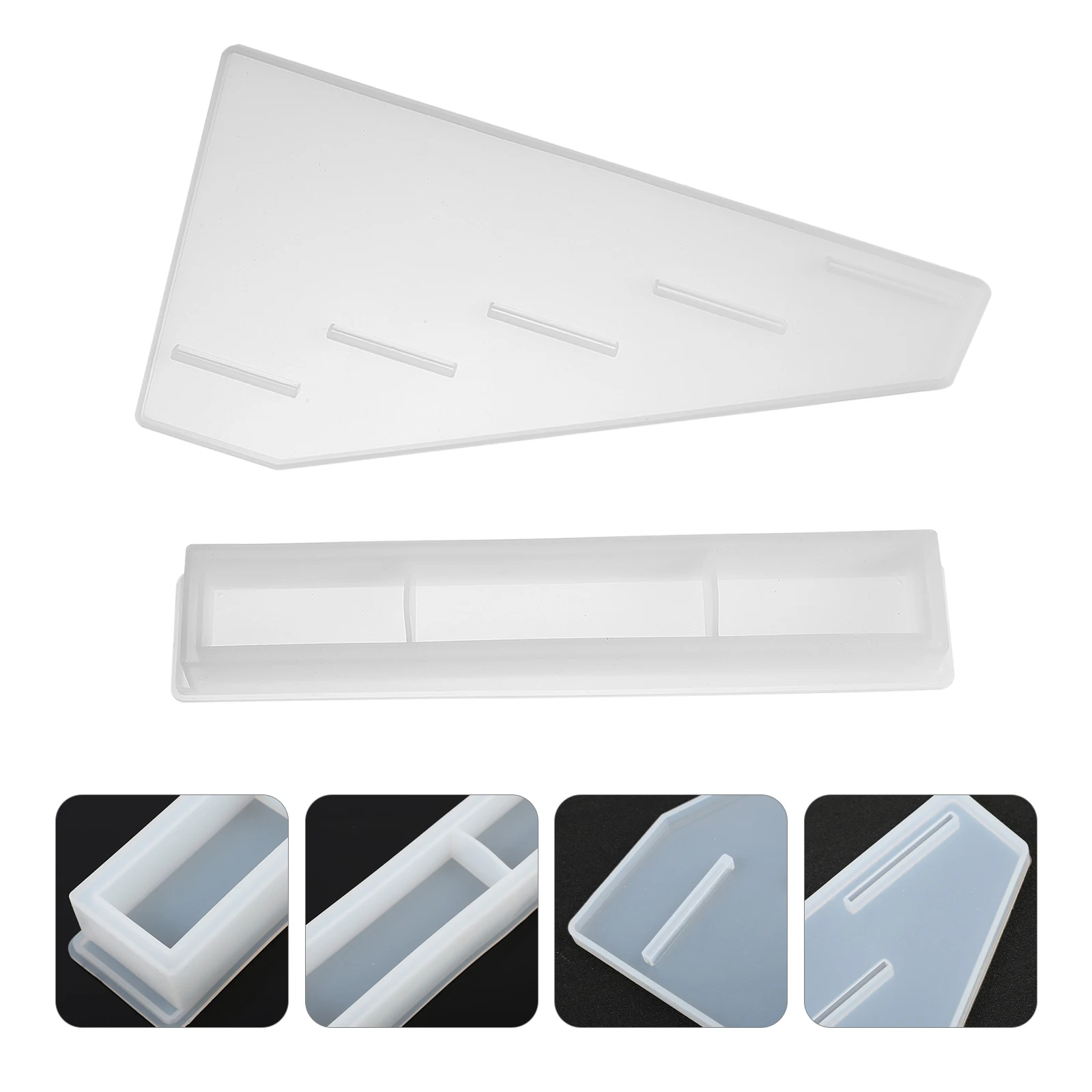 

2 Pcs Crystal Epoxy Mold Resin Container Tray Molds Silicone Casting DIY Storage Frame Mould Moulds Concrete Rack