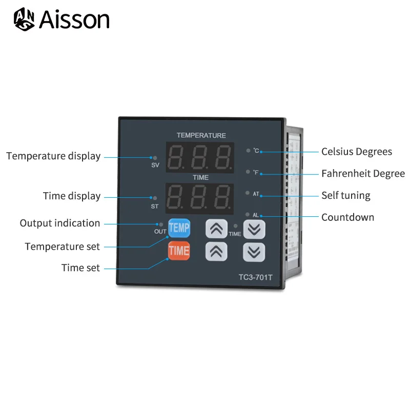 TC3-401T PID Temperature Controller Timer Thermometer Integration Control Instrument Relay K-type 400℃ AC100~220V Buzzer Alarm