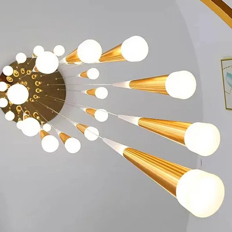 Luces led modernas para decoración del hogar, lámparas colgantes para escaleras, candelabros para sala de estar, iluminación interior