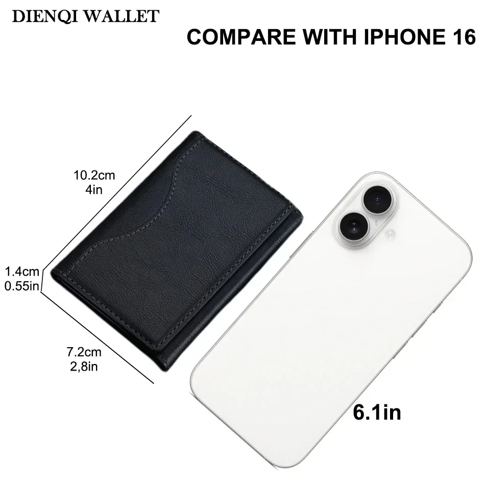 Magsafe Credit Card Holder Men Wallet Slim Thin Leather Trifold Magnetic Cardholder Wallet for Apple for IPhone 16 15 14 Pro Max