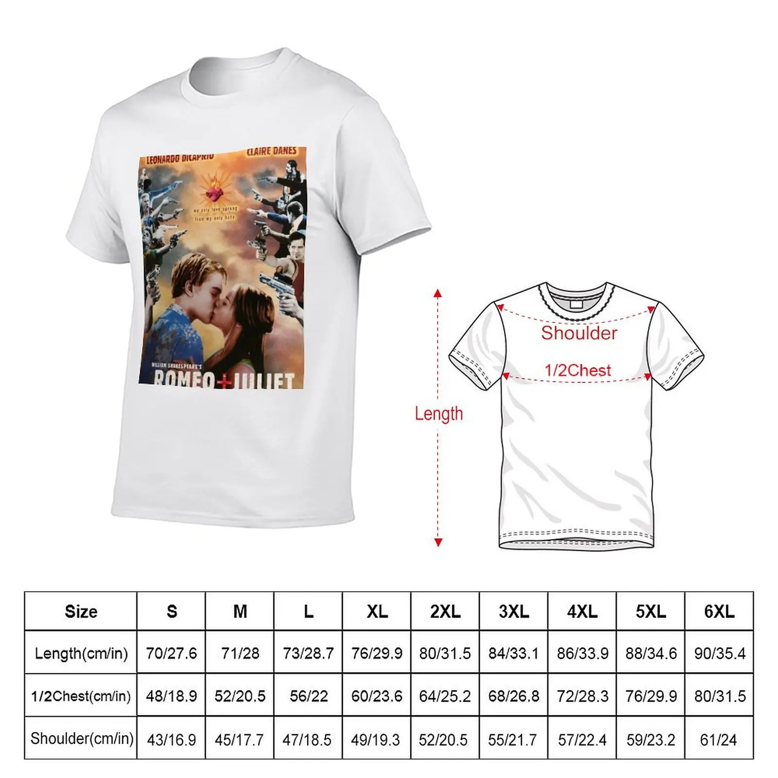 Romeo and Juliet movie poster T-Shirt cotton tshirt 100% t shirt man luxury t shirt for man T-shirt