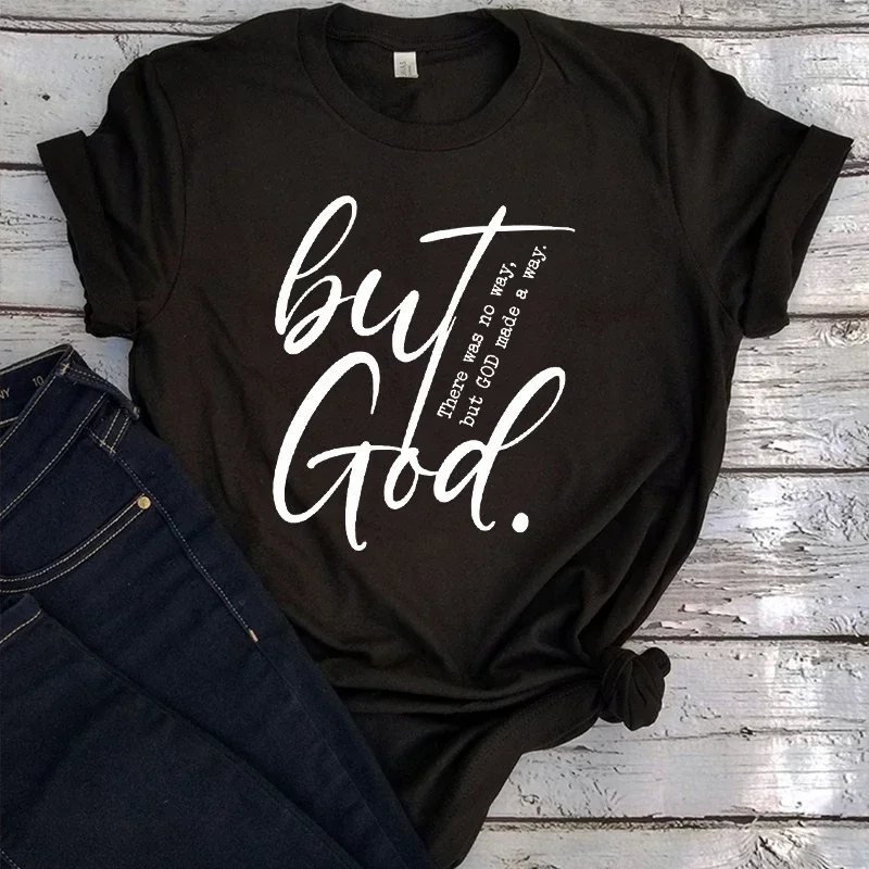 God Shirt Created Christian Women Clothes Religious Graphic T Shirts Vintage Faith Tee Bible Verse Tops m