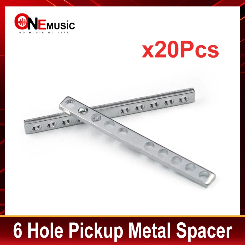 20Pcs Electric Guitar 6 Hole Humbucker Pickup Metal Spacer Bars Pole Spacing 50mm 52mm Neck Bridge Guitar Parts