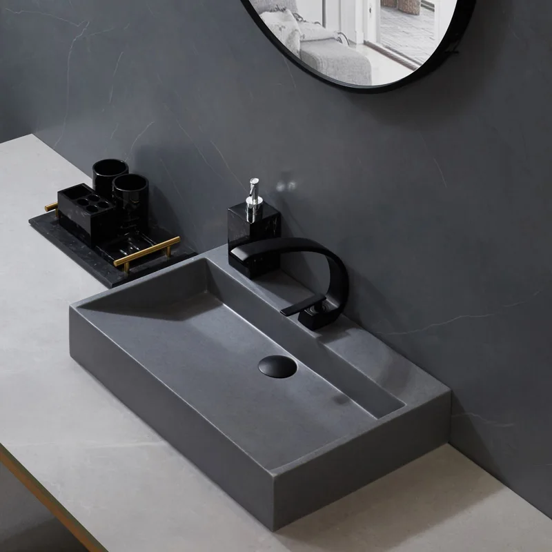 Nordic minimalist tabletop basin personalized design washbasin washbasin cement gray tabletop basin industrial style