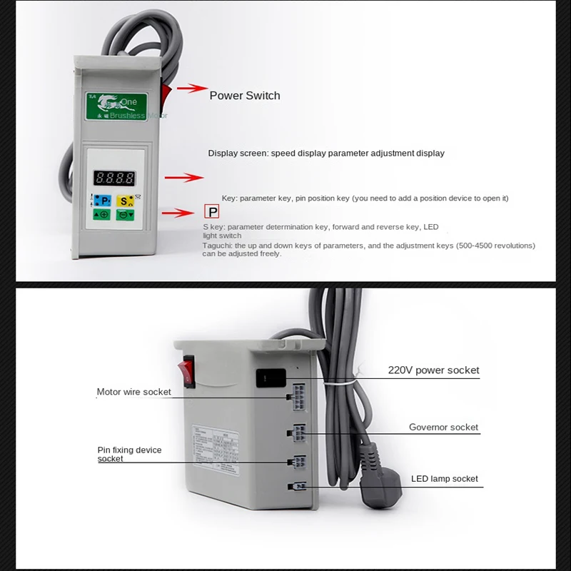 550W 220V/110V przemysłowe wyciszenie bezszczotkowe serwosilnik regulowana prędkość bezszczotkowy silnik maszyny do szycia wysoka precyzja 4500