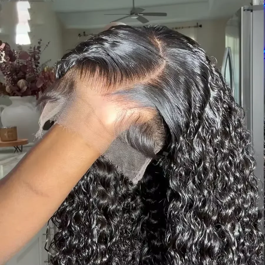 

250 Density 30 36 Inch 13X6 Hd Lace Frontal Wig 100% Curly Lace Front Human Hair Wig Hd Lace Wig Water Deep Wave Frontal Wigs