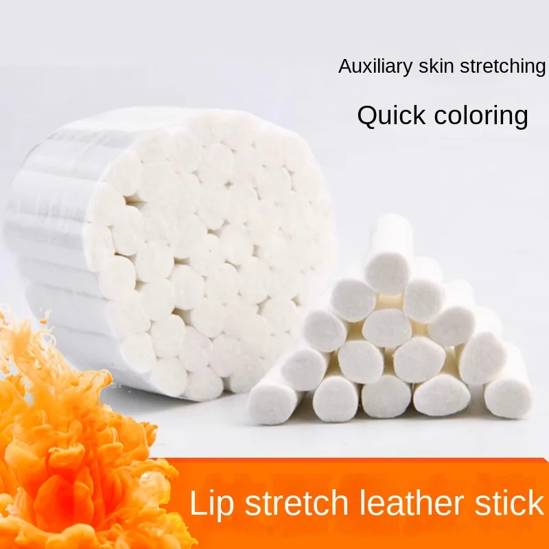 No Box 50PCS Disposable Lips Tattoo Skin Stretching Cotton Stick Semi-Permanent Makeup Embroidery Lip Blush Skin Recovery Tool