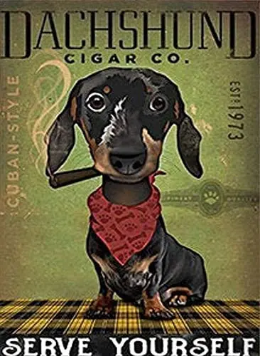 

Metal Sign Dachshund Dog Poster Dog Dachshund Dog Painting Dog Cute Logo Coffee Shop Kitchen Toilet Logo Nics Logo Valentine
