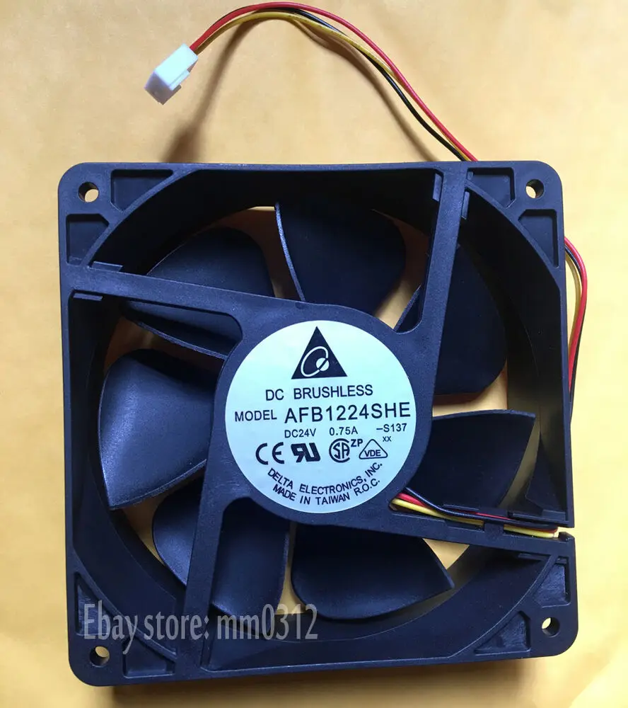 

1pcs Delta AFB1224SHE 12038 24V 0.75A 12CM large air volume fan 3pin