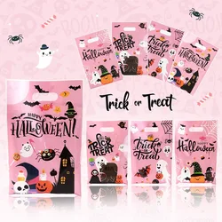 10/20/50pcs Pink Halloween Pumpkin Candy Bag Ghost Trick or Treat Cookie Gift Packaging Bag Halloween Party Decorations Supplies