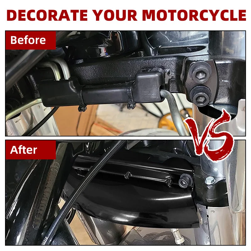 Black Motocycle Lower Triple Tree Wind Deflector For Harley Touring Electra Street Glide FLH/T FLHX 2014-2023 Models
