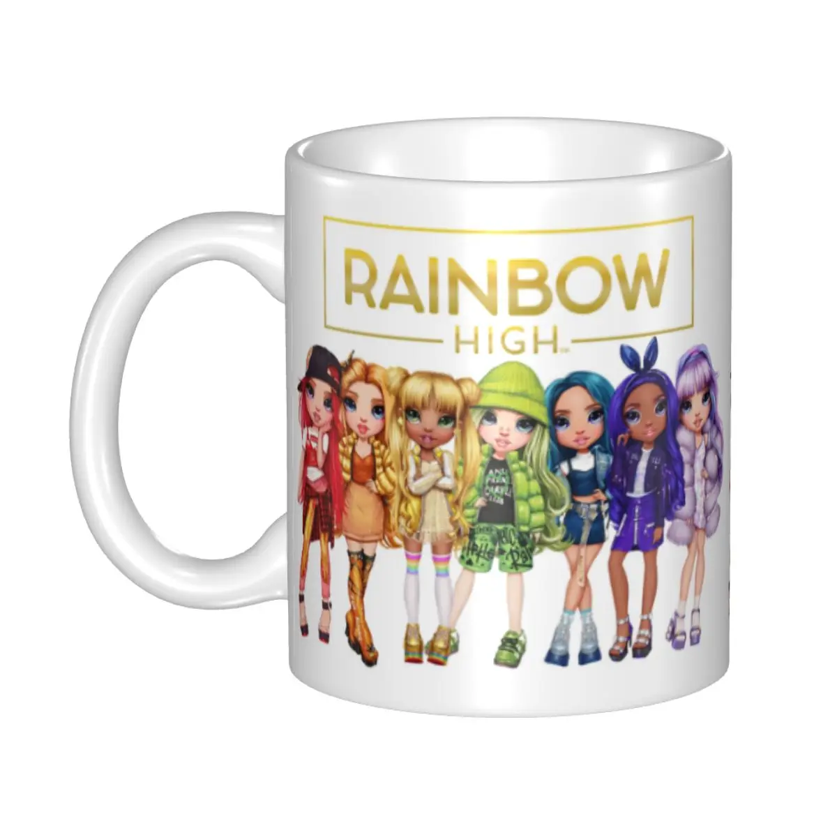 

Anime Cartoon Tv Rainbow High Coffee Mugs DIY Customized Ceramic Mug Creative Present