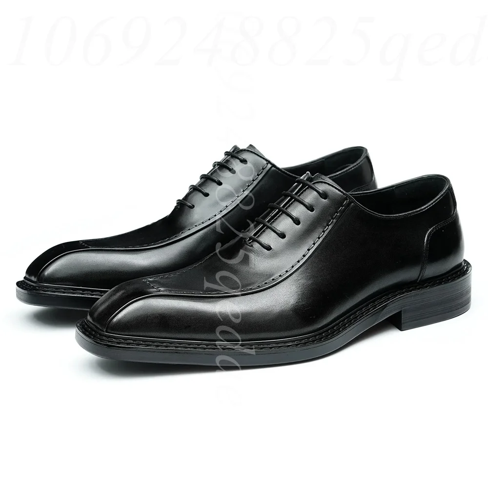

Men's Premium Leather Lace Up Split Toe Dress Oxfords, Formal Business Footwear, Elegant Shoes for Wedding, Special Occasions