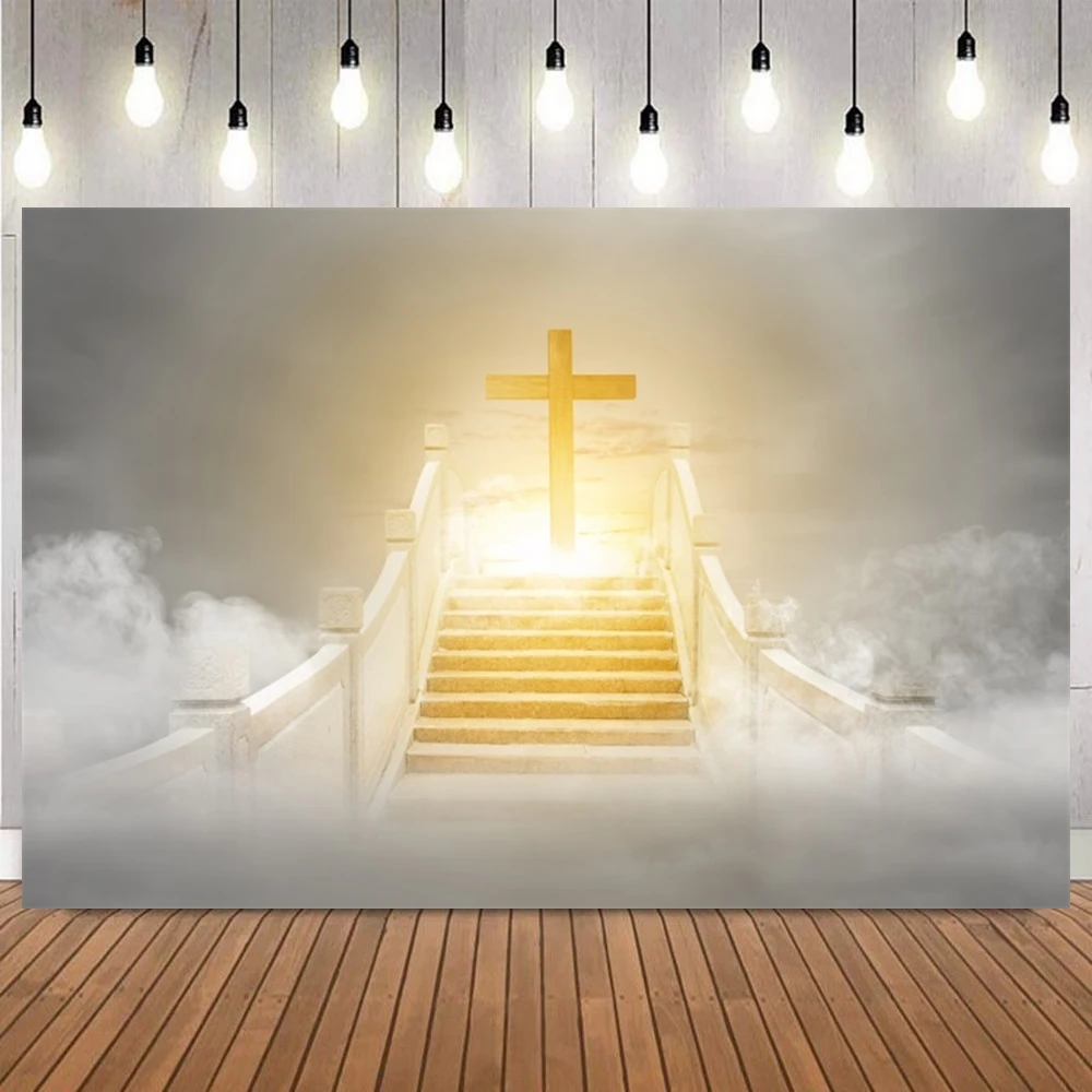 

Cross Holy Light Photography Background Sky Clouds Heaven Religious Party Portrait Shooting Home Decoration Photo Backdrop Props
