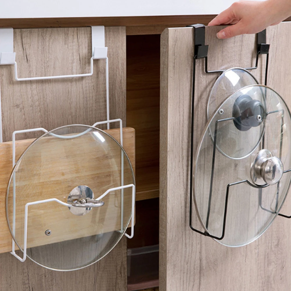 

Iron Door Back Pan Lid Rack Double Layer Storage Holder For Cutting Board Drying Shelf Kitchen Organizer Space Saver Heavy