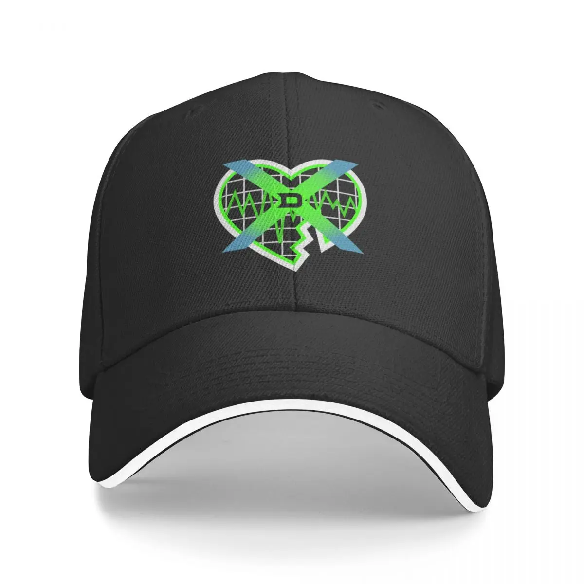 HBK IYH '97 DX Black/Green Heart Collage Baseball Cap Ball Cap hard hat Sunhat cute Woman Hats Men's