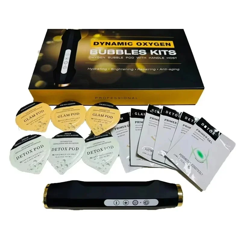 New Design Handheld Rechargeable CO2 Bubble Pen Oxygenation Capsules Pods Skin Tightening Facial Machine Oxygen Facial Kit