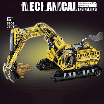 Excavator crane building block assembly toys city engineering series children&#x27;s and men&#x27;s intelligence