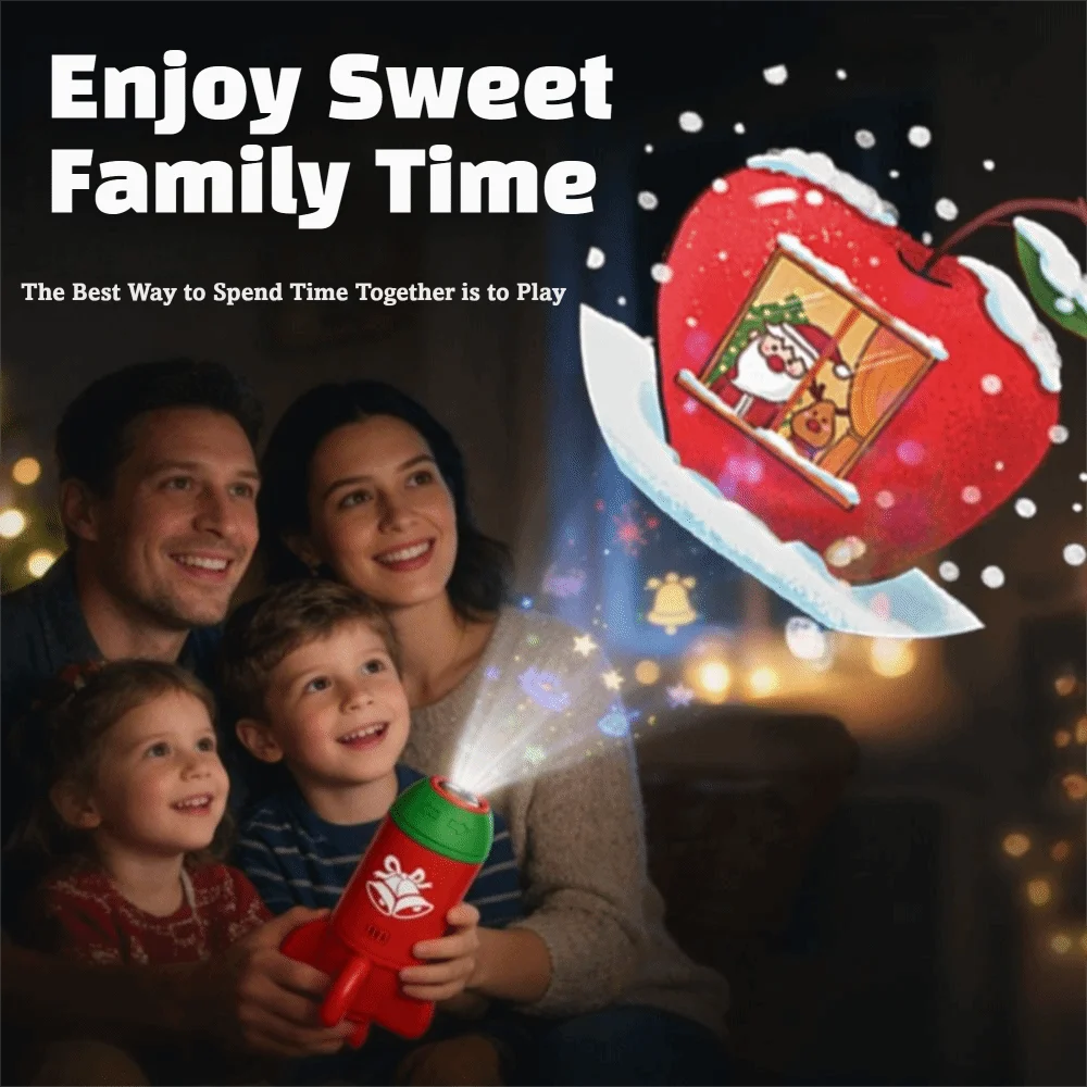Fun Cartoon Pattern Christmas Luminous Early Education Mini Projector Lifelike Educational Glow Festival Supplies Children
