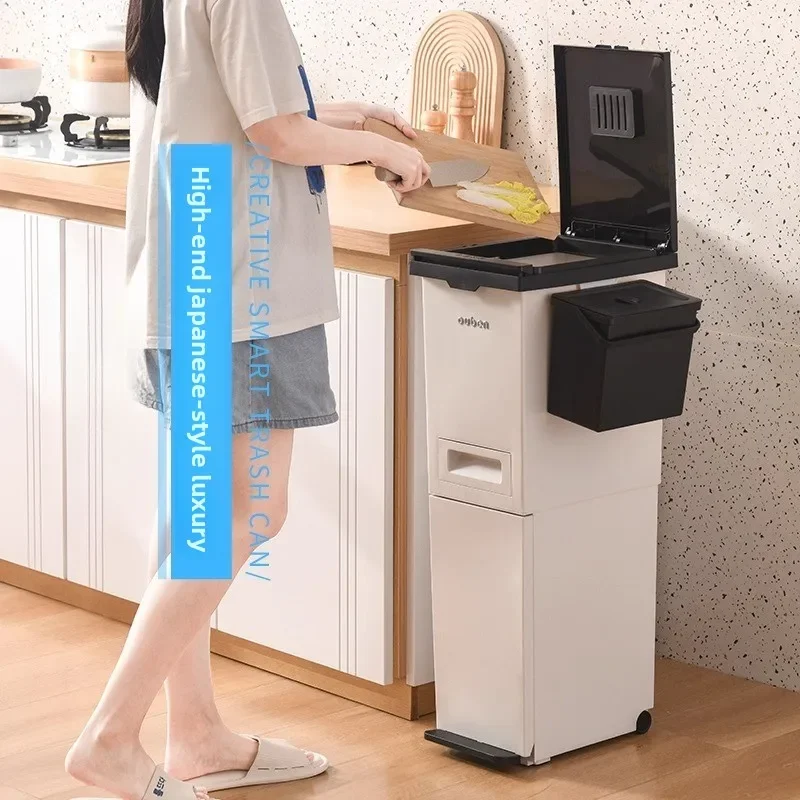 Stainless Steel Trash Bin, Space-Saving Recycle Bin, Touchless Sensor Garbage Can, Easy-Clean Waste Container