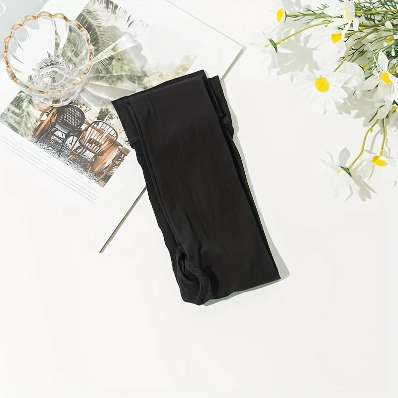 1 Pair of Solid Color Open Pantyhose 8D Smooth Pantyhose Oil Gloss Pantyhose High Waist Pantyhose Sexy Pantyhose