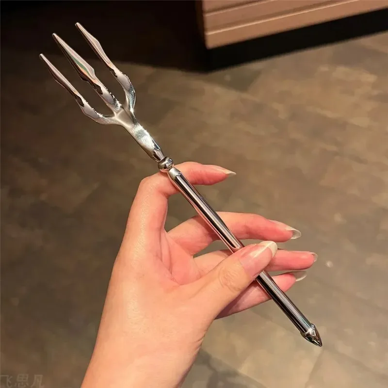 New Steel Fork Sea God's Trident Stainless Food Picks Fruit Fork for Upscale Restaurant Man Woman Gift Forks