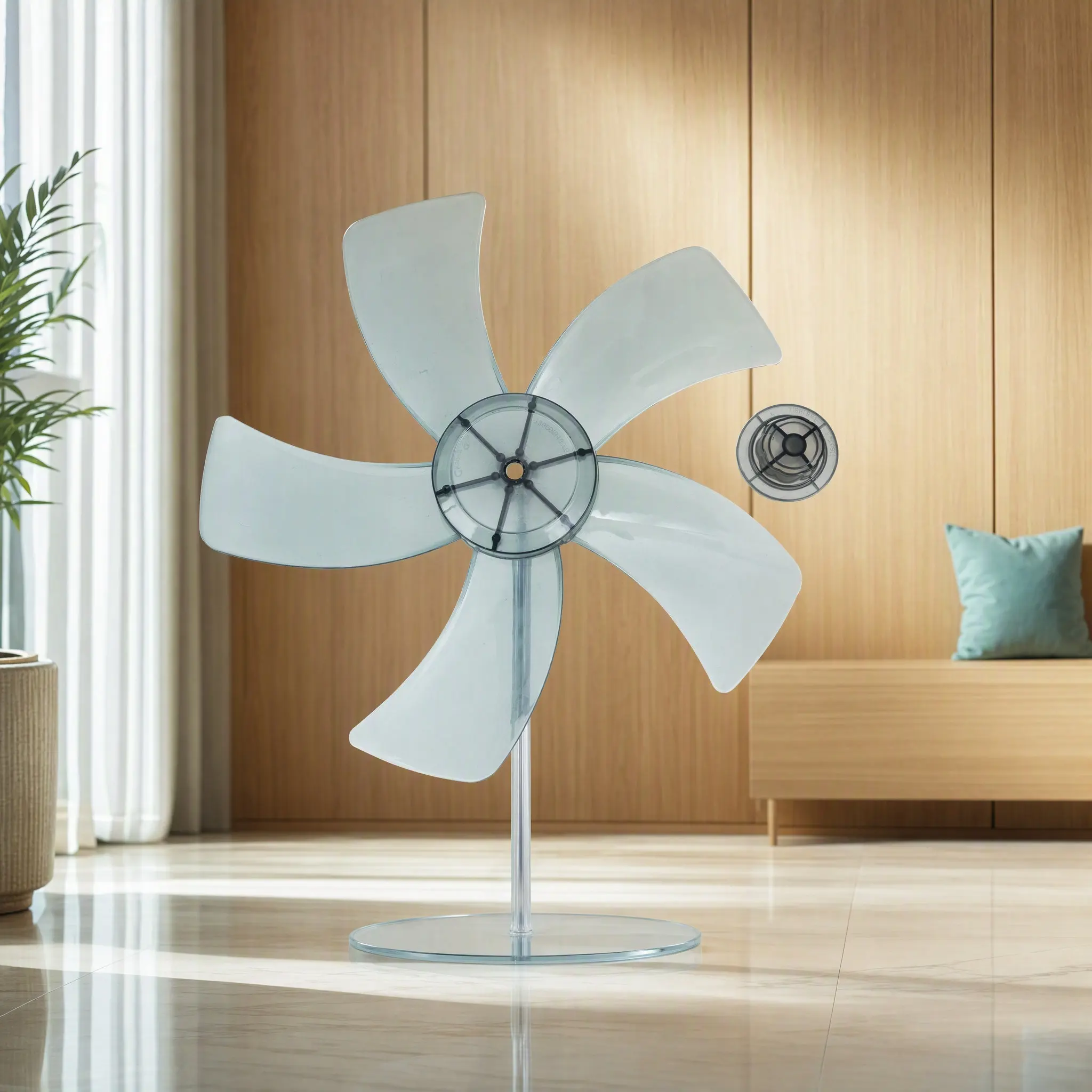1Set Premium Plastic Fan Blades Replacement 5-Blades Silent Operation for 11Inch Universal Standing Pedestal Fan