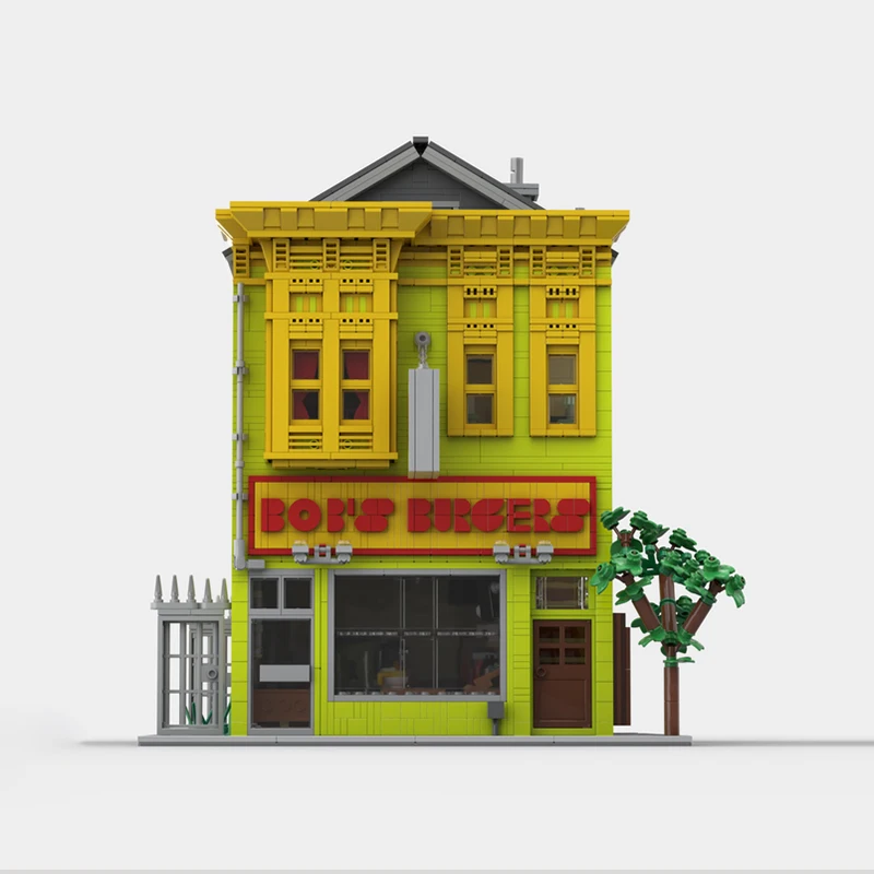 Exquisite New Product MOC Building Blocks Street View Architectural Model Bob's Burger House Modular Children's Toy Gift DIY Set