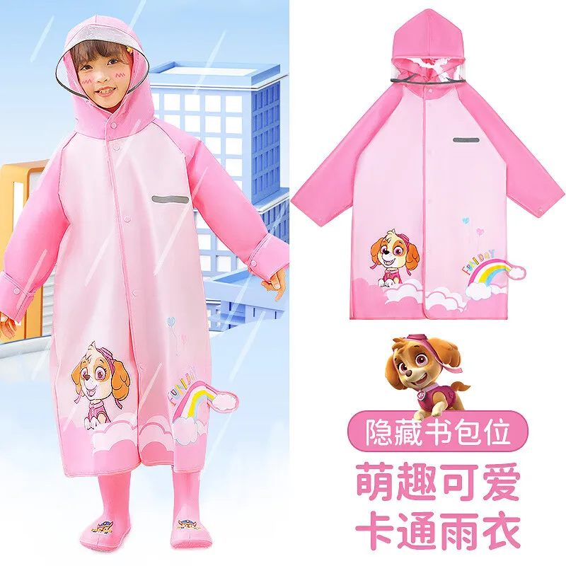 Originale Paw Patrol Chase Skye Cartoon per bambini Impermeabile Abbigliamento antipioggia per esterni Poncho per bambini Merci Zaino per studenti