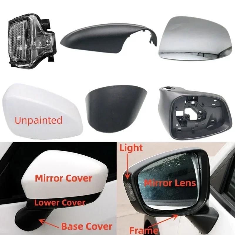 Car Side Rearview Mirror Lower Base Cover Turn Signal Light Heated Lens Housing Frame For Mazda CX-5 CX5 2012 2013 2014