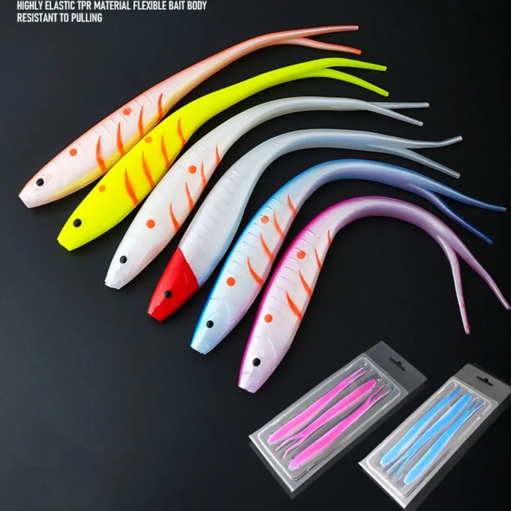 3PCS/Pack New TPR Fishing Soft Lures 17.5cm 18g 6 Colors Fishing Jig Lure Y-tail Swimbait Minnow Lures Winter Fishing