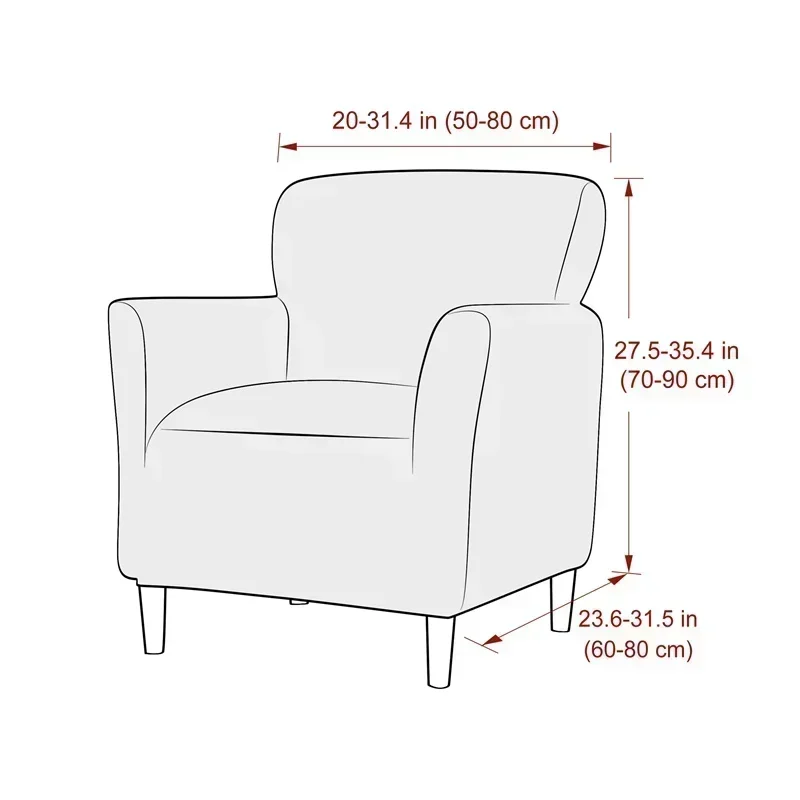 Jacquard Club Chair Cover for Living Room Elastic Single Armchair sofa Slipcovers Dust-proof Non Slip Tub Sofa Slipcovers